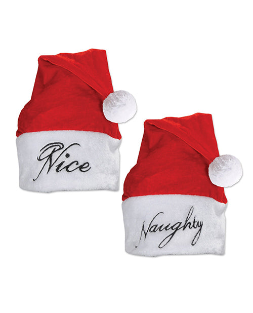 Holiday Plush Naughty/Nice Santa Hat - Red/White