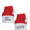 Holiday Plush Naughty/Nice Santa Hat - Red/White