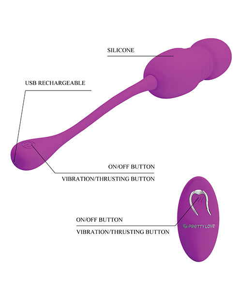 Pretty Love Callieri Remote Thrusting Egg - Fuchsia
