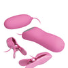 Pretty Love Electric Shock Vibro Nipple Clamps & Bullet - Pink