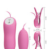Pretty Love Electric Shock Vibro Nipple Clamps & Bullet - Pink
