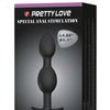 Pretty Love 4.92" Silicone Anal Plug w/Ball - Black