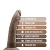 Blush Dr. Skin Plus 7" Posable Dildo - Chocolate