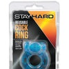 Blush Stay Hard Vibrating Reusable Cock Ring - Blue