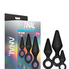 Blush Anal Adventures Platinum Silicone Loop Plug Kit - Black