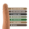 Blush Lock On 7" Dynamite Dildo w/Suction Cup Adapter - Mocha