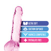 Blush Naturally Yours 8" Crystalline Dildo - Rose