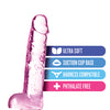 Blush Naturally Yours 7" Crystalline Dildo - Rose