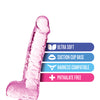 Blush Naturally Yours 6" Crystalline Dildo - Rose