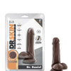 Blush Dr. Skin Silicone Dr. Daniel 6" Dildo w/Balls - Chocolate