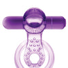 Blush Play with Me Lick it Vibrating Double Strap Cockring - Purple