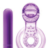 Blush Play with Me Lick it Vibrating Double Strap Cockring - Purple