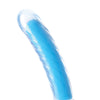 Blush Neo Elite Glow in the Dark Tao 7" Silicone Dual Density Dildo - Neon Blue