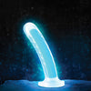 Blush Neo Elite Glow in the Dark Tao 7" Silicone Dual Density Dildo - Neon Blue