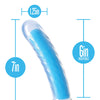 Blush Neo Elite Glow in the Dark Tao 7" Silicone Dual Density Dildo - Neon Blue