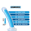 Blush Neo Elite Glow in the Dark Tao 7" Silicone Dual Density Dildo - Neon Blue