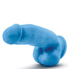 Blush Neo Elite 7" Silicone Dual Density Cock w/Balls - Neon Blue