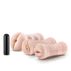 Blush M for Men Self Lubricating Vibrating Stroker Sleeve Kit - Vanilla Pack of 3
