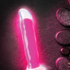 Blush Neo Elite 8" Glow in the Dark Marquee Silicone Dual Density Dildo - Neon Pink
