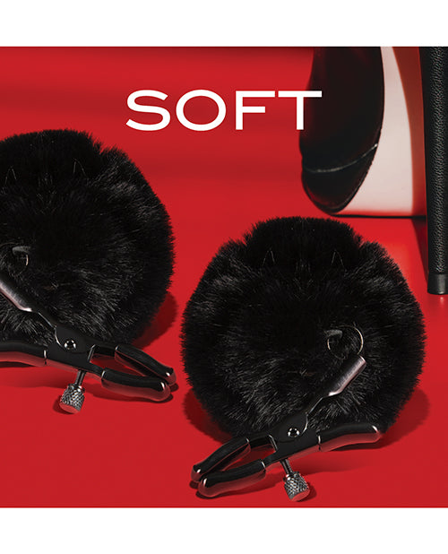 Blush Noir Pom Adjustable Nipple Clamps - Black