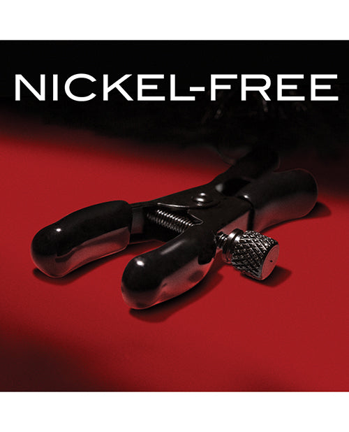 Blush Noir Pom Adjustable Nipple Clamps - Black