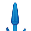Blue Line C & B 4.25" Slim Tapered Butt Plug - Jelly Blue
