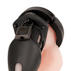 Blue Line Silicone Chastity Cage - Black