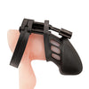 Blue Line Silicone Chastity Cage - Black