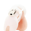 Blue Line Silicone Chastity Cage - White