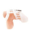 Blue Line Silicone Chastity Cage - White