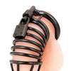 Blue Line Deluxe Chastity Cage - Black