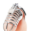 Blue Line Deluxe Chastity Cage - Silver