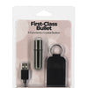 First Class Mini Rechargeable Bullet w/Crystal - 9 Functions Gun Metal