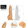 Naked Addiction 8" Rotating & Vibrating Dong w/Remote - Caramel