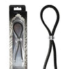 Bolo Cock Ring Leather Lasso Bead Slider w/Skull Tips - Black with Gold or Silver