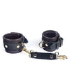 Spartacus Wrist Restraints - Brown Leather w/Gold Accent Hardware