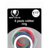 Spartacus 1.5" Rubber Cock Ring Set - Rainbow Pack of 5
