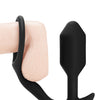 b-Vibe Snug & Tug Weighted Silicone & Penis Ring - 128 g Black