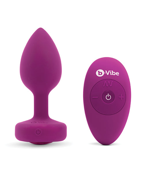 b-Vibe Remote Control Vibrating Jewel Plug (S/M) - Assorted Colors