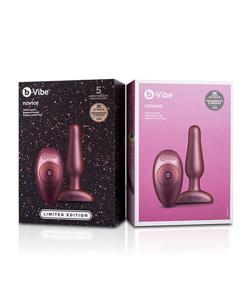 b-Vibe 5 Year Anniversary Collection Novice Remote Control Plug Set - Galaxy Plum