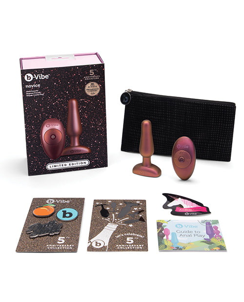 b-Vibe 5 Year Anniversary Collection Novice Remote Control Plug Set - Galaxy Plum