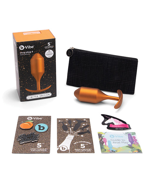 b-Vibe 5 Year Anniversary Collection Snug Plug 4 Weighted Silicone Plug Set - Sunburst