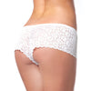 Low Rise Stretch Scallop Lace Booty Short - White