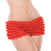 Ruffle Shorts w/Back Bow Detail - Red