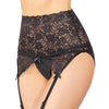 High Waisted Adjustable Garter Belt - Black