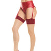 Cuban Heel & Sheer Thigh High w/Back Seam - Merlot/Nude