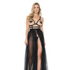 Elastic Cage Bodice & Double Layer Tulle Dress Black O/S