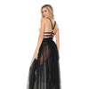 Elastic Cage Bodice & Double Layer Tulle Dress Black O/S