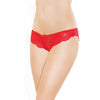 Low Rise Stretch Scallop Lace Panty Red O/S