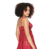 Stretch Lace Soft Triangle Cup Babydoll w/Thong Ruby O/S